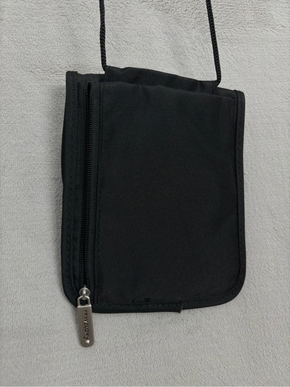 Travelon RFID Blocking Neck Wallet Travel Passport Holder Black Organizer